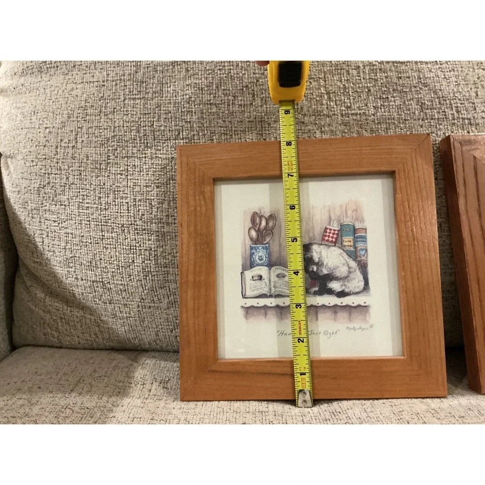 Marty Igne Framed Cat Prints Set of 2 Wood Frame Hummm Just Right Sugar Plums